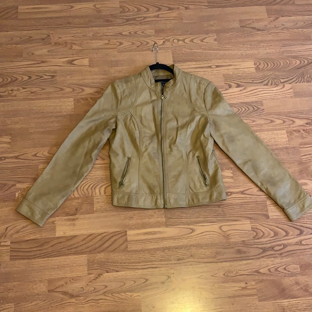 Brown faux leather jacket
